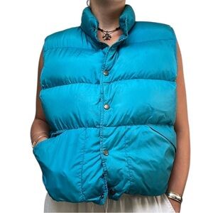 Vintage L.L. Bean Goose Down Insulated Puffer Vest Blue Teal Women’s L